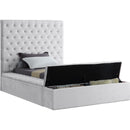  Color_White  Size_Twin  -- Bliss White Velvet Upholstered Twin Bed IMAGE 2