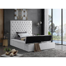  Color_White  Size_Twin  -- Bliss White Velvet Upholstered Twin Bed IMAGE 4