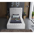  Color_White  Size_Twin  -- Bliss White Velvet Upholstered Twin Bed IMAGE 6