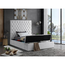  Color_White  Size_Twin  -- Bliss White Velvet Upholstered Twin Bed IMAGE 8