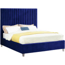 Meridian Candace Full Upholstered Platform Bed CandaceNavy-F IMAGE 1