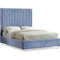 Color_Sky Blue  Size_Full  -- Candace Sky Blue Velvet Upholstered Full Bed IMAGE 1