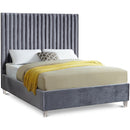  Color_Grey  Size_King  -- Candace Grey Velvet Upholstered King Bed IMAGE 1