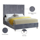  Color_Grey  Size_King  -- Candace Grey Velvet Upholstered King Bed IMAGE 5
