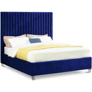  Color_Navy  Size_King  -- Candace Navy Velvet Upholstered King Bed IMAGE 1