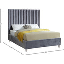  Color_Grey  Size_Queen  -- Candace Grey Velvet Upholstered Queen Bed IMAGE 4