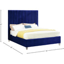  Color_Navy  Size_Queen  -- Candace Navy Velvet Upholstered Queen Bed IMAGE 4