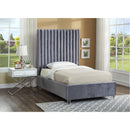  Color_Grey  Size_Twin  -- Candace Grey Velvet Upholstered Twin Bed IMAGE 2