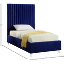  Color_Navy  Size_Twin  -- Candace Navy Velvet Upholstered Twin Bed IMAGE 4