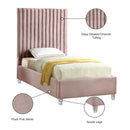 Meridian Candace Pink Velvet Twin Bed IMAGE 5