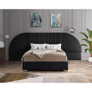  Color_Black/ Gold  Size_King  -- Meridian Cleo Upholstered Panel Bed IMAGE 2
