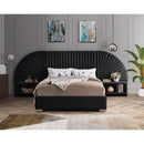  Color_Black/ Gold  Size_King  -- Meridian Cleo Upholstered Panel Bed IMAGE 4