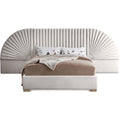  Color_Cream/ Gold  Size_King  -- Cleo Cream Velvet Upholstered King Bed IMAGE 1