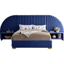 Color_Gold/ Navy  Size_King  -- Cleo Navy Velvet Upholstered King Bed IMAGE 3