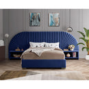  Color_Gold/ Navy  Size_King  -- Cleo Navy Velvet Upholstered King Bed IMAGE 4