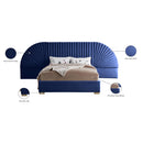  Color_Gold/ Navy  Size_King  -- Cleo Navy Velvet Upholstered King Bed IMAGE 6