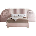  Color_Gold/ Pink  Size_King  -- Cleo Pink Velvet Upholstered King Bed IMAGE 1