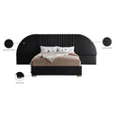  Color_Black/ Gold  Size_Queen  -- Cleo Black Velvet Upholstered Queen Bed IMAGE 6