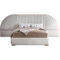 Color_Cream/ Gold Size_Queen -- Cleo Cream Velvet Upholstered Queen Bed IMAGE 1