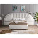  Color_Cream/ Gold  Size_Queen  -- Cleo Cream Velvet Upholstered Queen Bed IMAGE 2