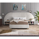  Color_Cream/ Gold  Size_Queen  -- Cleo Cream Velvet Upholstered Queen Bed IMAGE 4