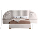  Color_Cream/ Gold  Size_Queen  -- Cleo Cream Velvet Upholstered Queen Bed IMAGE 5