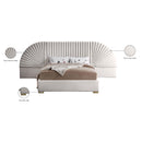  Color_Cream/ Gold  Size_Queen  -- Cleo Cream Velvet Upholstered Queen Bed IMAGE 6