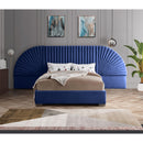  Color_Gold/ Navy  Size_Queen  -- Cleo Navy Velvet Upholstered Queen Bed IMAGE 2