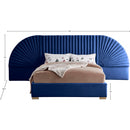  Color_Gold/ Navy  Size_Queen  -- Cleo Navy Velvet Upholstered Queen Bed IMAGE 5