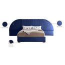  Color_Gold/ Navy  Size_Queen  -- Cleo Navy Velvet Upholstered Queen Bed IMAGE 6