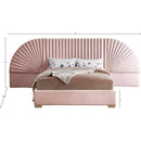 Meridian Cleo Pink Velvet Queen Bed (3 Boxes) IMAGE 5