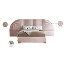 Color_Gold/ Pink  Size_Queen  -- Cleo Pink Velvet Upholstered Queen Bed IMAGE 6