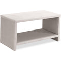  Color_Cream -- Cleo Cream Velvet Upholstered Nightstand IMAGE 1