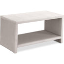  Color_Cream -- Cleo Cream Velvet Upholstered Nightstand IMAGE 1