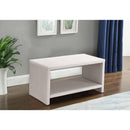  Color_Cream -- Cleo Cream Velvet Upholstered Nightstand IMAGE 2