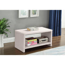  Color_Cream -- Cleo Cream Velvet Upholstered Nightstand IMAGE 3