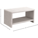  Color_Cream -- Cleo Cream Velvet Upholstered Nightstand IMAGE 5