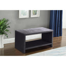  Color_Grey -- Cleo Grey Velvet Upholstered Nightstand IMAGE 2