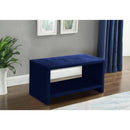  Color_Blue/ Gold -- Cleo Navy Velvet Upholstered Nightstand IMAGE 2