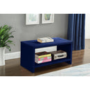 Color_Blue/ Gold -- Cleo Navy Velvet Upholstered Nightstand IMAGE 3