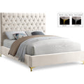  Color_Cream  Size_Full  -- Cruz Cream Velvet Upholstered Full Bed IMAGE 1