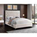  Color_Cream  Size_Full  -- Cruz Cream Velvet Upholstered Full Bed IMAGE 4