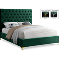  Color_Green  Size_Full  -- Cruz Green Velvet Upholstered Full Bed IMAGE 1
