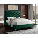  Color_Green  Size_Full  -- Cruz Green Velvet Upholstered Full Bed IMAGE 3