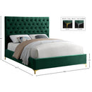 Meridian Cruz Green Velvet Full Bed IMAGE 9