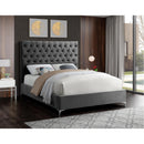  Color_Grey  Size_Full  -- Cruz Grey Velvet Upholstered Full Bed IMAGE 3