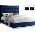  Color_Navy  Size_Full  -- Cruz Navy Velvet Upholstered Full Bed IMAGE 1