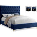  Color_Navy  Size_Full  -- Cruz Navy Velvet Upholstered Full Bed IMAGE 1