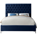  Color_Navy  Size_Full  -- Cruz Navy Velvet Upholstered Full Bed IMAGE 5