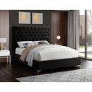  Color_Black  Size_King  -- Cruz Black Velvet Upholstered King Bed IMAGE 4